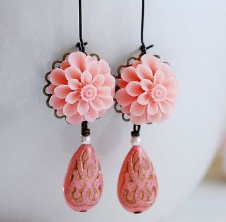 pink-flowers-earrings